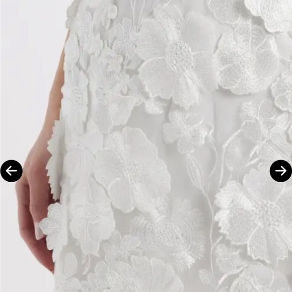 City Vibe White Dimensional Floral Appliqué Minidress Bachelorette Size 15 NWT - Picture 5 of 9